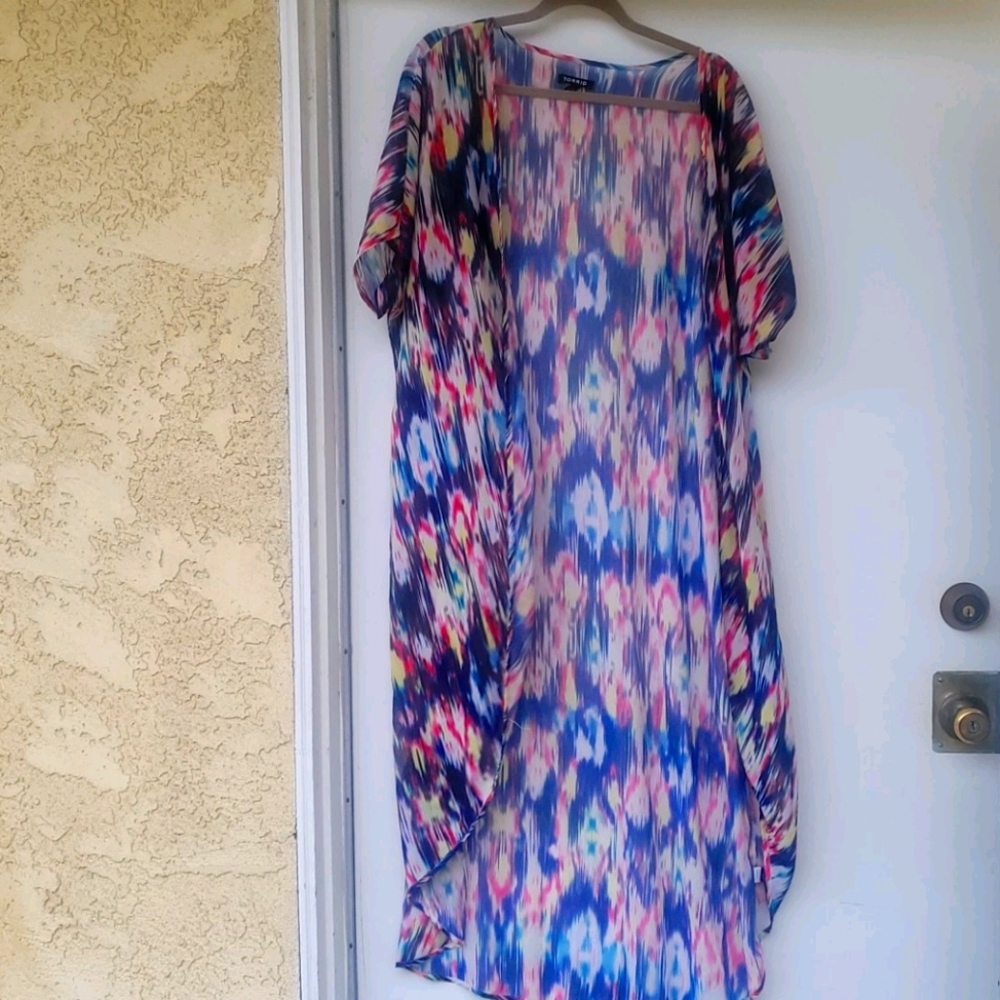 Long colorful Torrid pool cover up 100% polyester